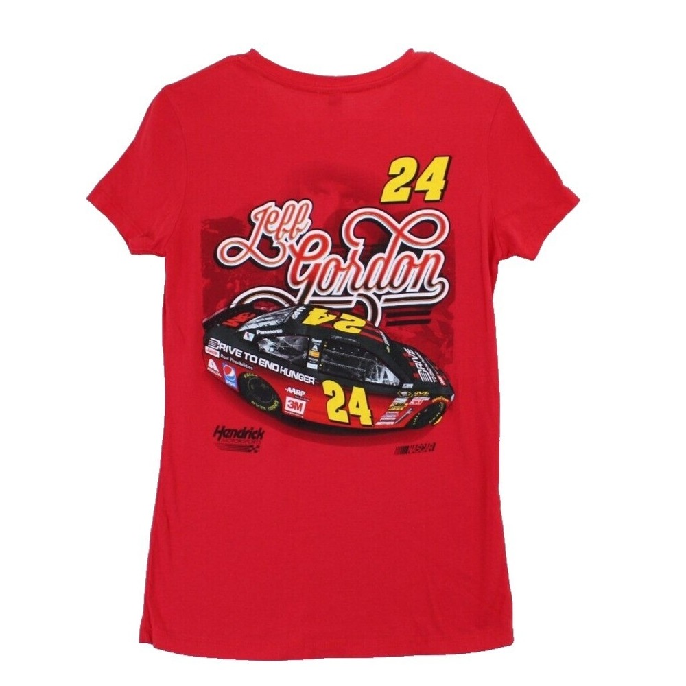 Jeff Gordon 24 NASCAR Racing T Shirt Red Womens Large Short Sleeve Tee